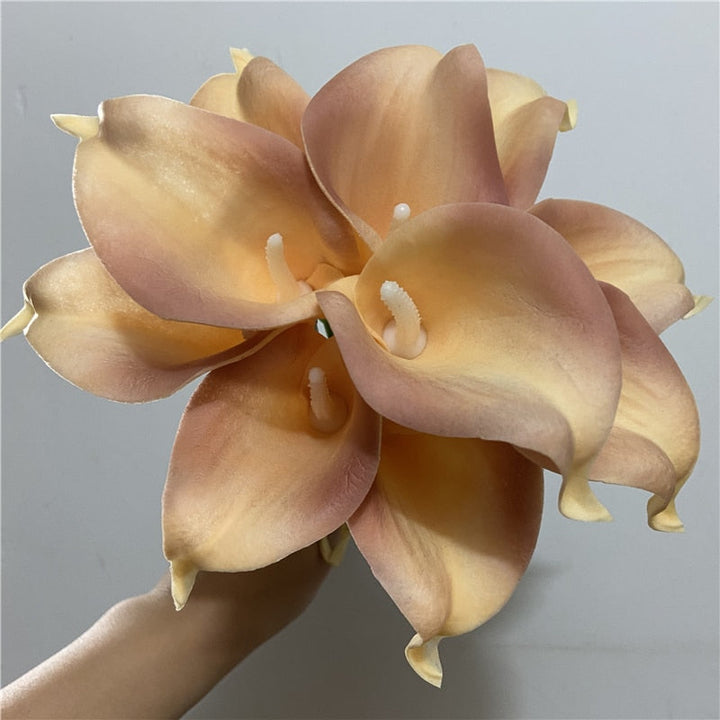 10 marine blue Calla lily PU Real Touch flowers wedding decoration bouquets table decoration artificial flowers home decor