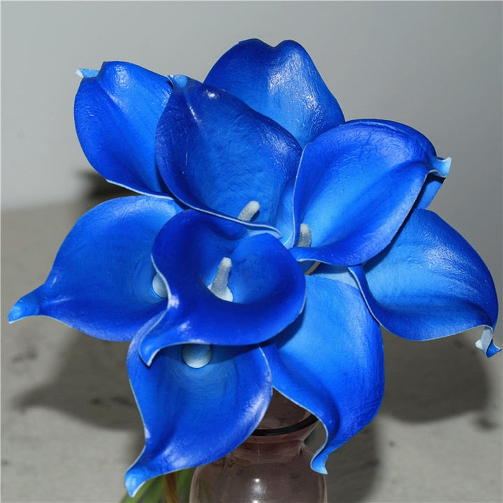 10 marine blue Calla lily PU Real Touch flowers wedding decoration bouquets table decoration artificial flowers home decor