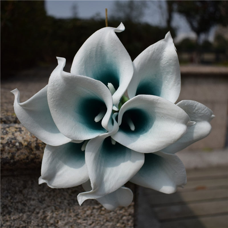 10 marine blue Calla lily PU Real Touch flowers wedding decoration bouquets table decoration artificial flowers home decor
