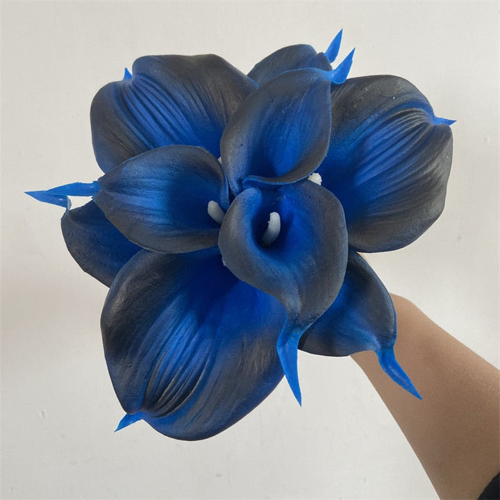 10 marine blue Calla lily PU Real Touch flowers wedding decoration bouquets table decoration artificial flowers home decor