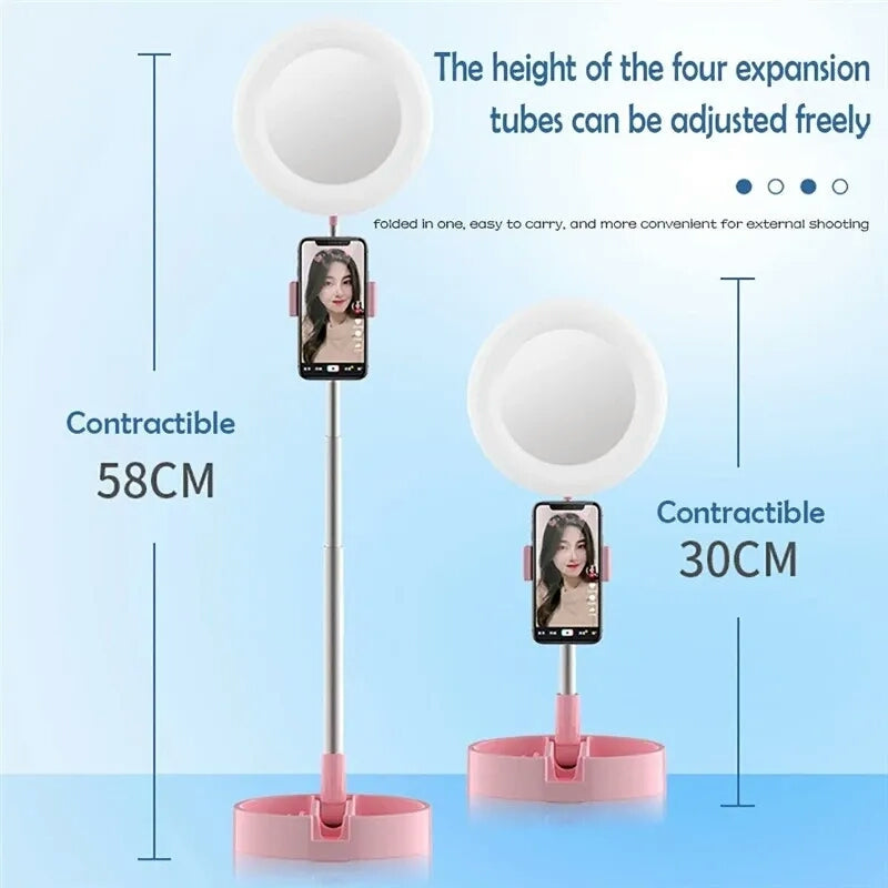 Selfie Ring Light with Makeup Mirror &amp; Phone Holder Kit