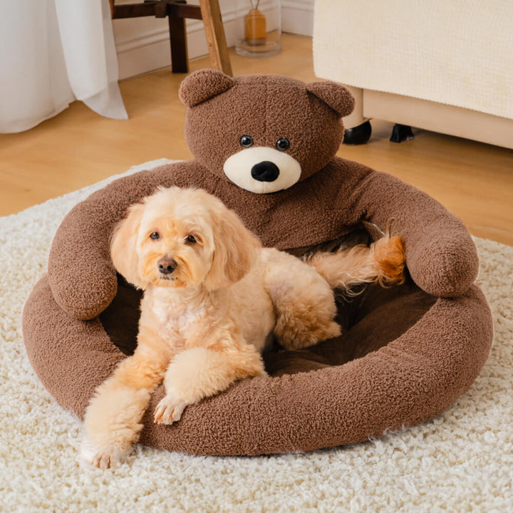 Cute detachable cuddly bear cat bed