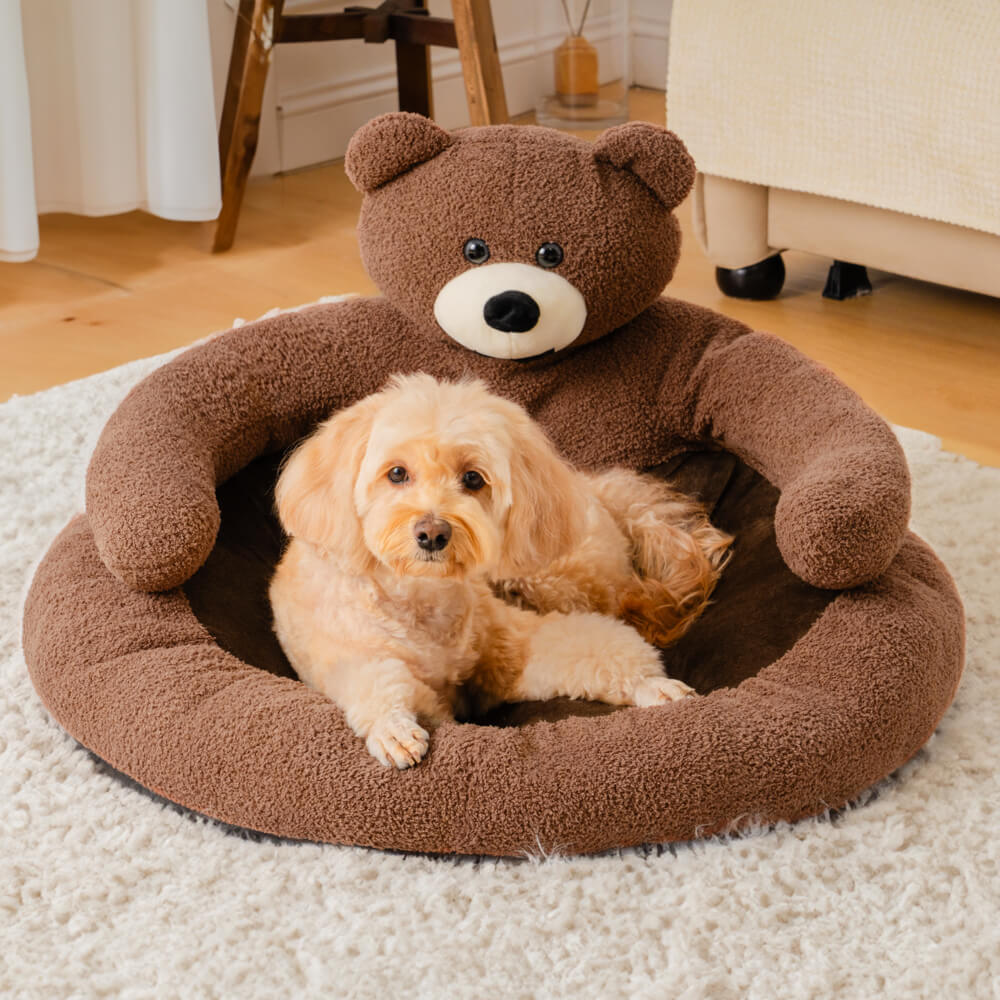 Cute detachable cuddly bear cat bed