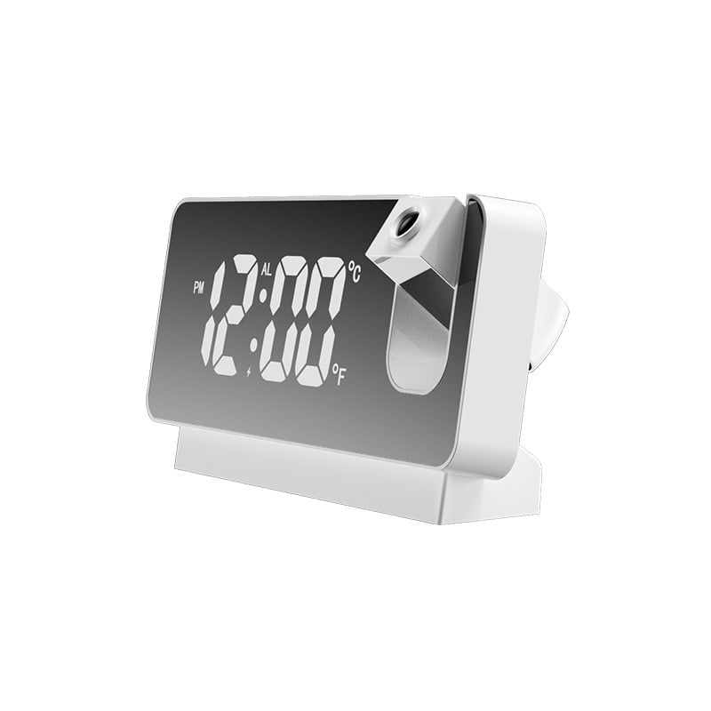 Projection Alarm Clock | LED Display with Mirror Surface | Dual Alarms &amp; Temperature | 19cm