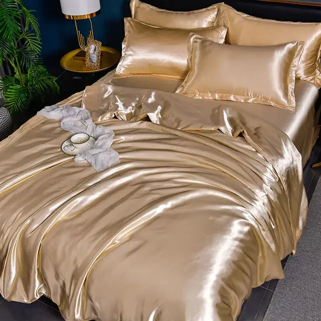 Luxury Solid Satin Duvet Cover - SilkSerenity