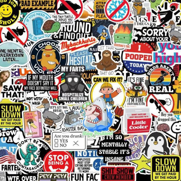 150 Pcs blue collar funny stickers‍️