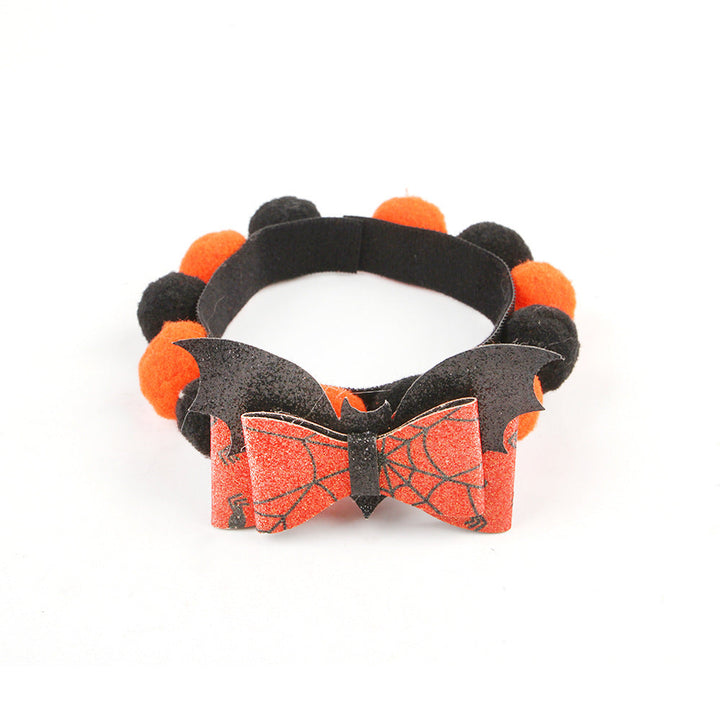 Halloween Pet Collar – Adjustable Dog and Cat Neck with Pumpkin and Skull Designs