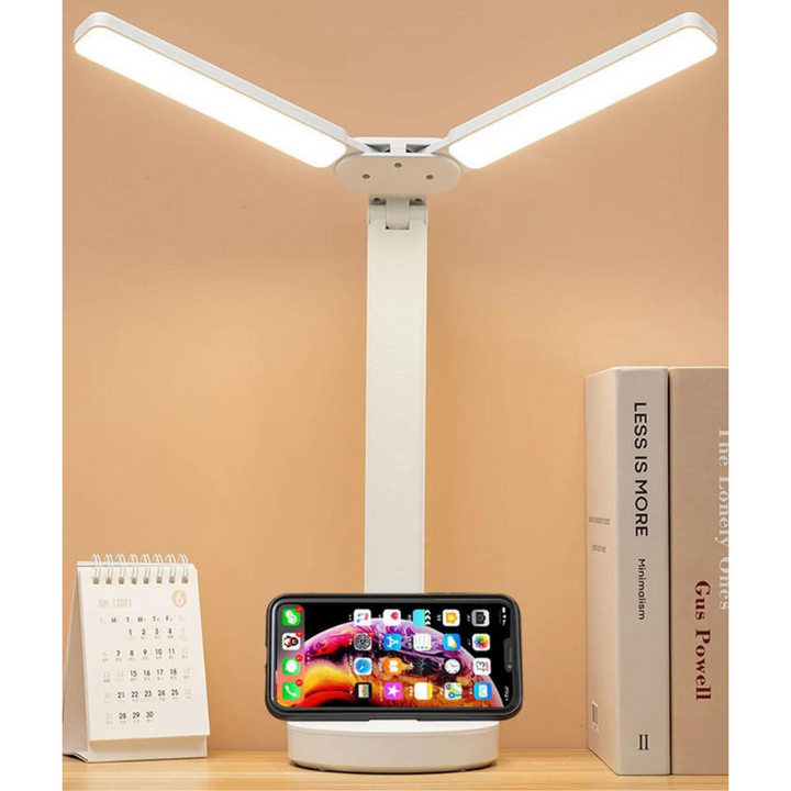 Adjustable Reading Lamp - Rechargeable Dimmable with Phone Table