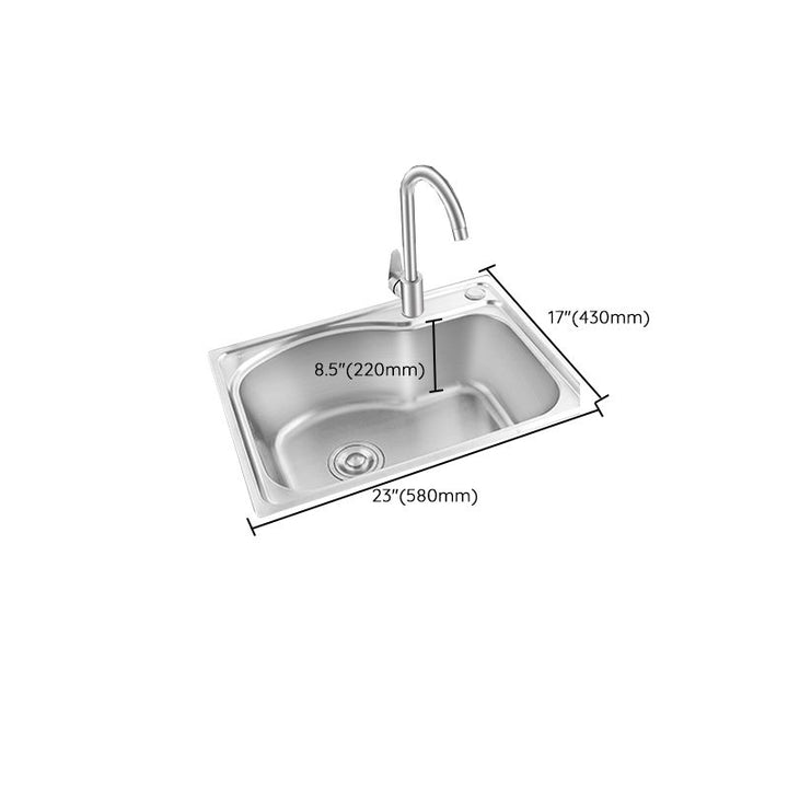 Modern Bar Prep Mirror Stainless Steel with Faucet Workstation Rack