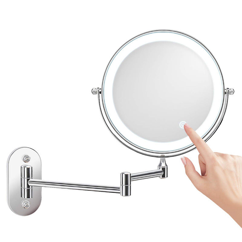 Rechargeable Wall Mounted Shaving Mirror | 360° Rotation. 1X/10X Magnification &amp; Adjustable LED Lighting for Bathroom Use
