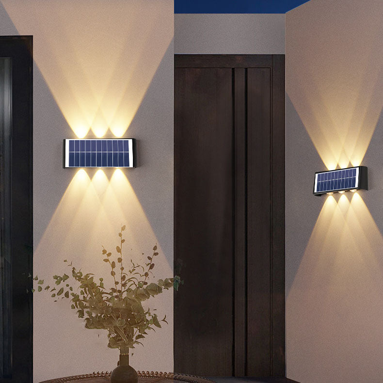 Modern Simplicity Solar Waterproof Rectangular ABS PMMA LED Wall Light Lamp For Outdoor Patio