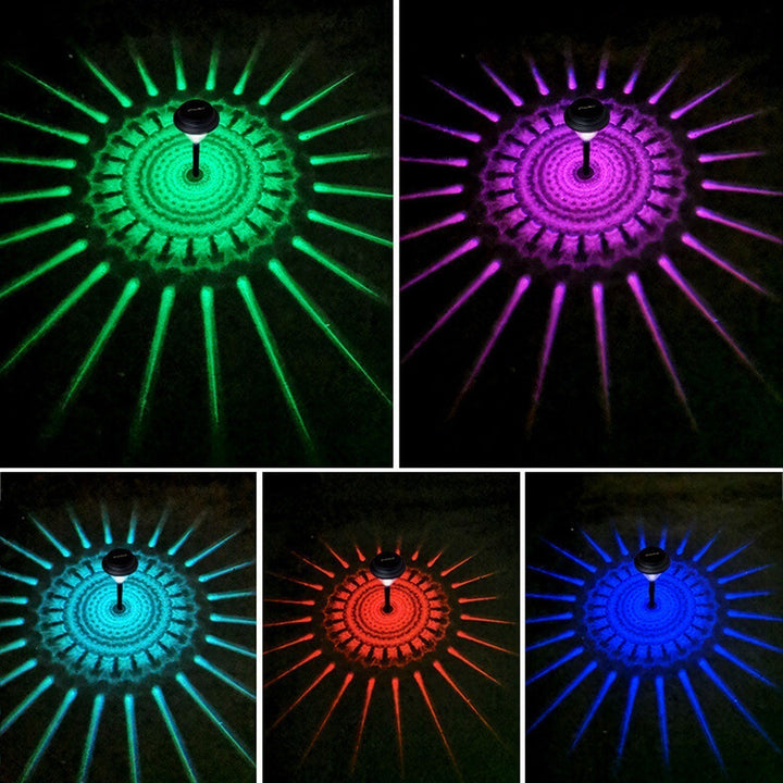 Solar waterproof circular divergent light shadow design LED outdoor garden decorative light