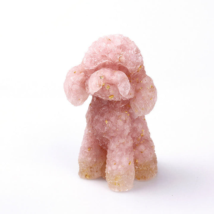 Natural Crystal Poodle Gemstone Decoration