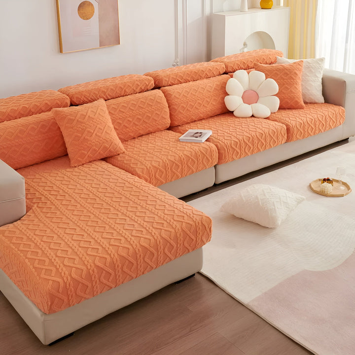 Samt-Sofa cover with diamond pattern – Soft &amp; Luxurious | Perfect fit for any couch |
