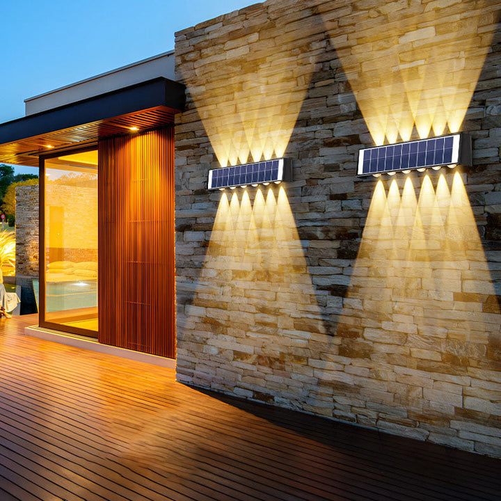 Modern Simplicity Solar Waterproof Rectangular ABS PMMA LED Wall Light Lamp For Outdoor Patio