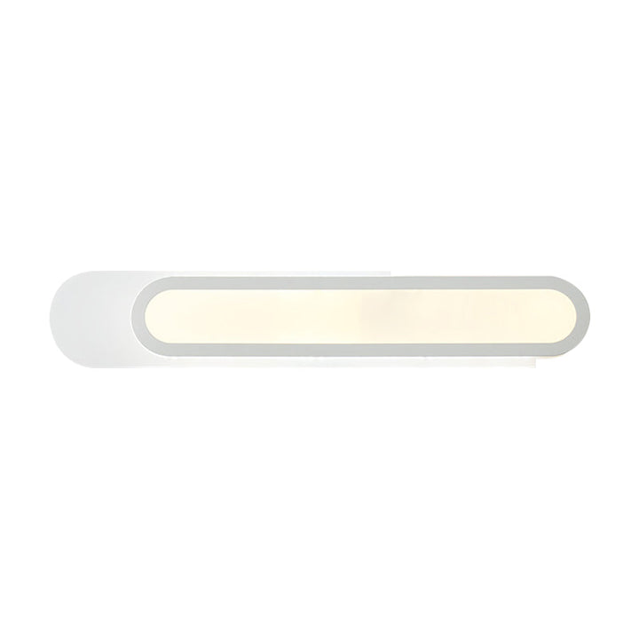 LED Bathroom Mirror Light with Oblong Acrylic Shade White Wall Sconces in Warm/White Light, 12"/18"/20" Wide