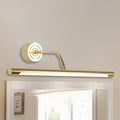 16"/20" W Slim Cylindrical Makeup Mirror Light Modernism Metal LED Gold Wall Mount Lamp for Bedroom, Warm/White Lighting