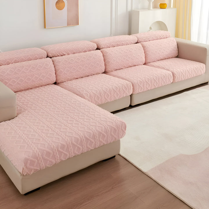 Samt-Sofa cover with diamond pattern – Soft &amp; Luxurious | Perfect fit for any couch |