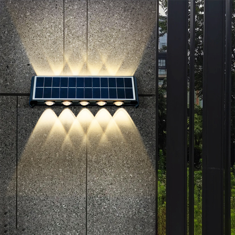 Modern Simplicity Solar Waterproof Rectangular ABS PMMA LED Wall Light Lamp For Outdoor Patio