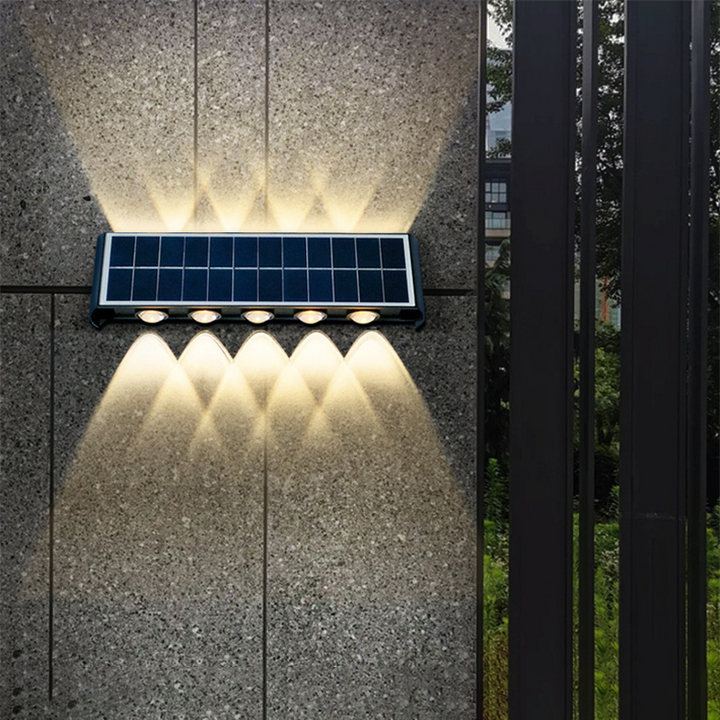 Modern Simplicity Solar Waterproof Rectangular ABS PMMA LED Wall Light Lamp For Outdoor Patio