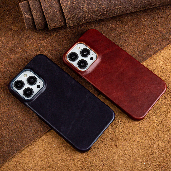 BowLtt|Premium Genuine Leather iPhone Case(Material: Top-Grain Cowhide; Thickness: 1.2mm; Application: Drop Protection, Business &amp; Luxury Daily Use)
