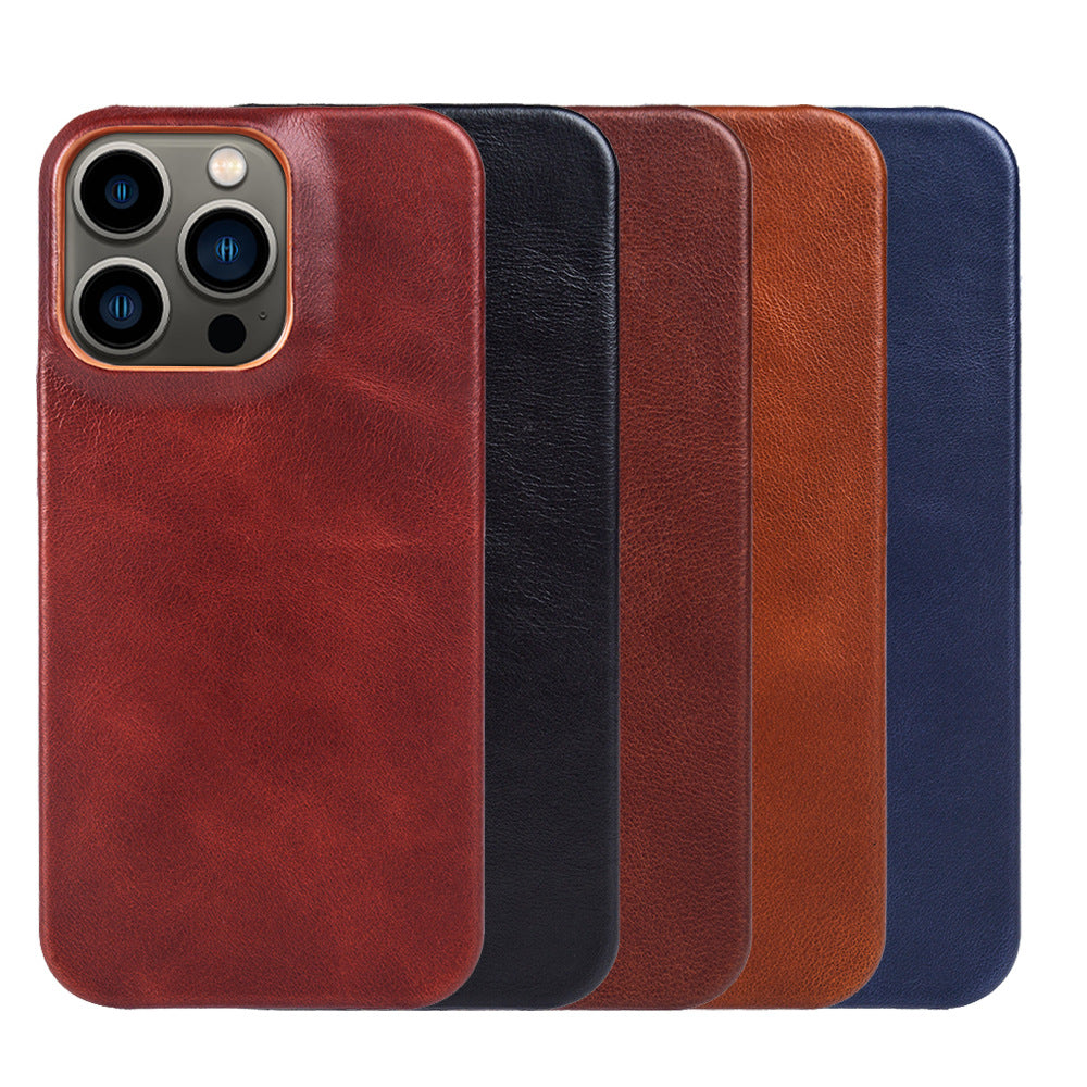 BowLtt|Premium Genuine Leather iPhone Case(Material: Top-Grain Cowhide; Thickness: 1.2mm; Application: Drop Protection, Business &amp; Luxury Daily Use)