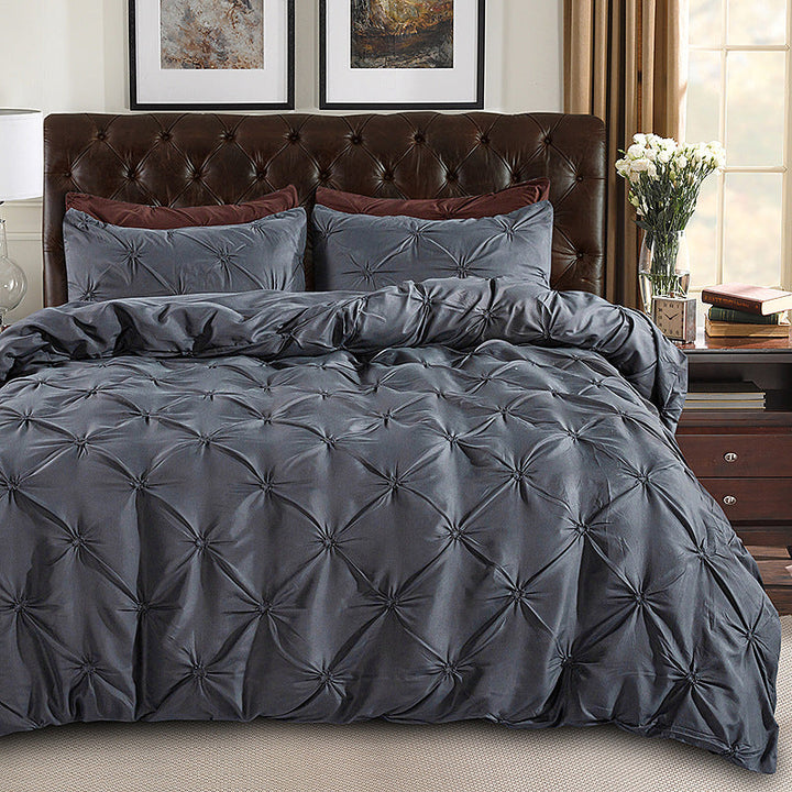 丨 Embroidered Craft Three-piece Bedding Set (Pillowcase &amp; Quilt Cover)