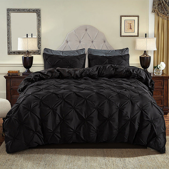 丨 Embroidered Craft Three-piece Bedding Set (Pillowcase &amp; Quilt Cover)