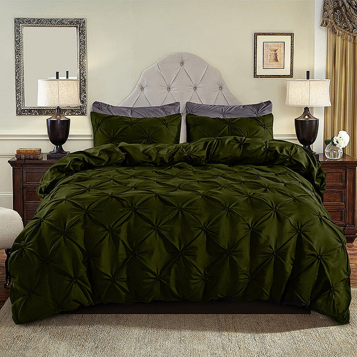 丨 Embroidered Craft Three-piece Bedding Set (Pillowcase &amp; Quilt Cover)