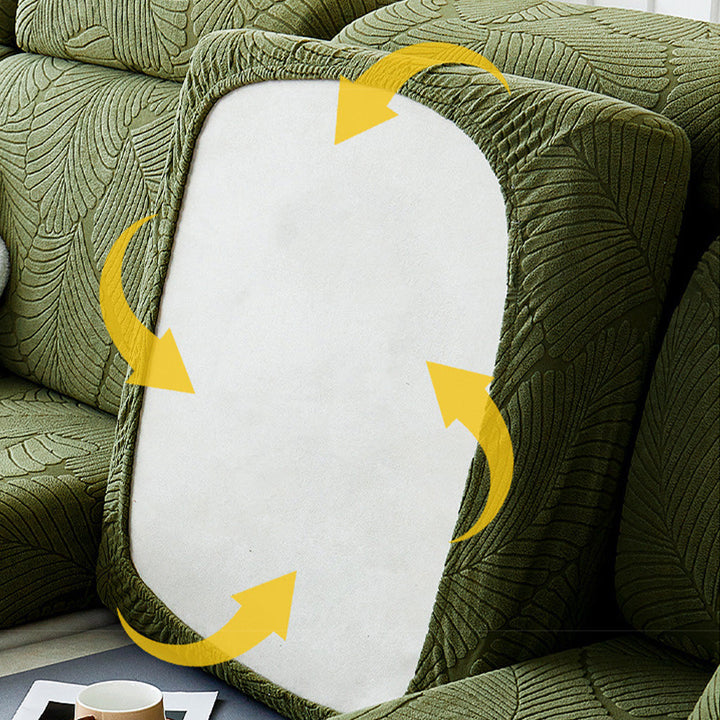 Waterproof Sofa Cover with Tropical Leaf Pattern – Elastic and Scratch Resistant – Full Protection for Sofas