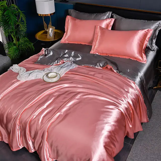 Luxury Solid Satin Duvet Cover - SilkSerenity