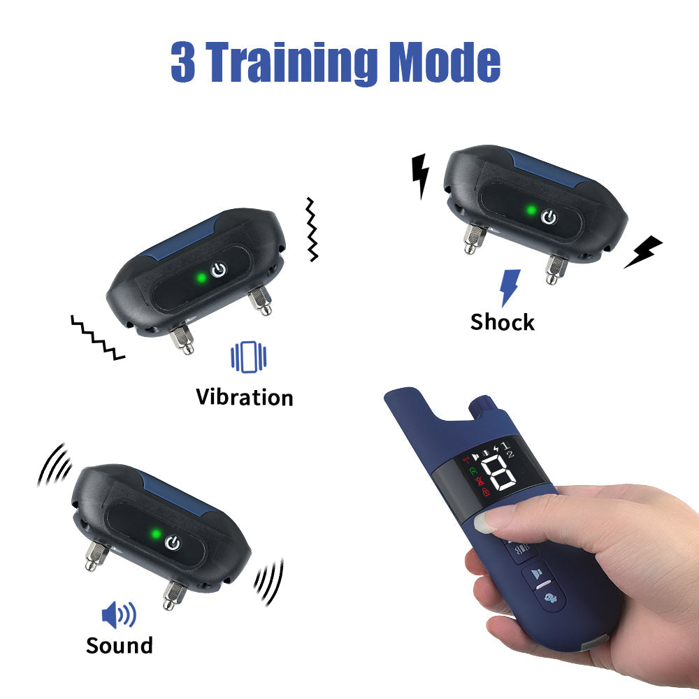 Electric Dog Training Collar – 500m Remote Control, Waterproof IPX7, Shock, Vibration &amp; Sound Modes