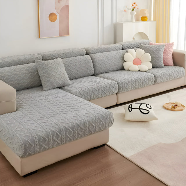 Samt-Sofa cover with diamond pattern – Soft & Luxurious | Perfect fit for any couch |