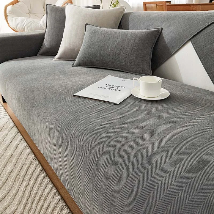 Herringbone Chenille Fabric Furniture Protector Sofa Cover |