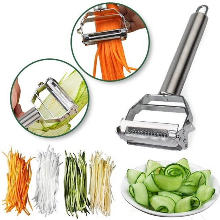 Ultra-sharp stainless steel multifunctional vegetable peeler &amp; julienne cutter