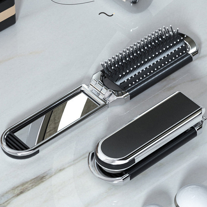 MirrorFlex Travel Mirror Hair Brush | Foldable &amp; Compact | Practical Styling on the Go
