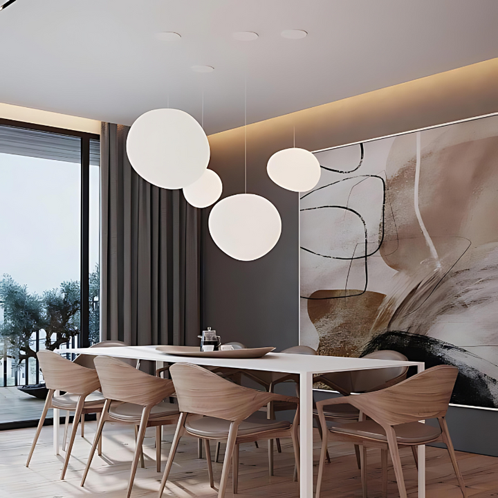 GloStone | Elegant Glass Pebble Pendant Light