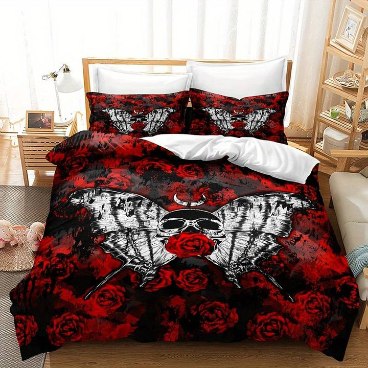 GothicLuxe - Skull &amp; Rose-Themed Bed Set