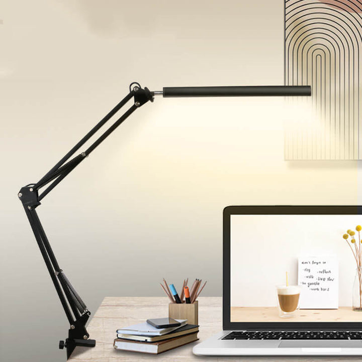 LED Foldable Long Arm Clip Eye Protection USB Reading Table Lamp