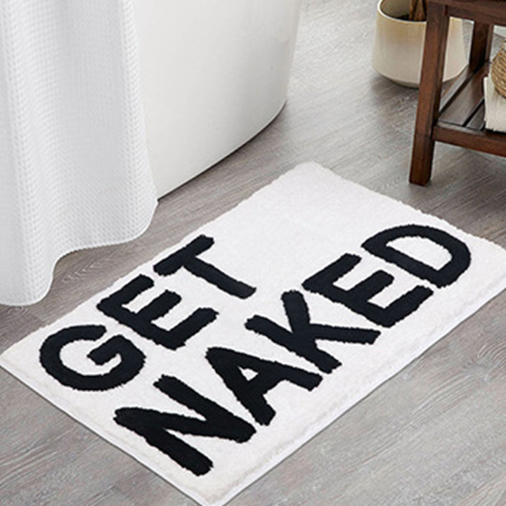 Feblilac Get Naked White Floor Bathroom Mat, 50x80cm Bathroom Rug, Plush Water-Absorbent, Non-Slip Toilet Mat, Artificial Bathroom Mats, Best Bath Rugs
