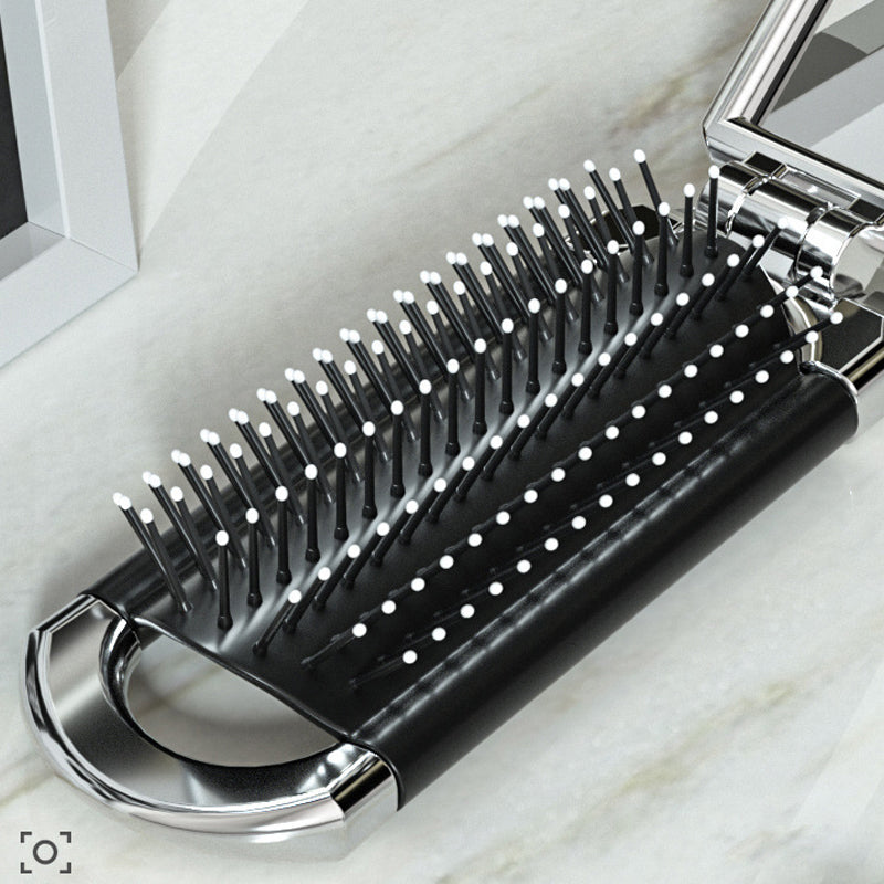 MirrorFlex Travel Mirror Hair Brush | Foldable &amp; Compact | Practical Styling on the Go