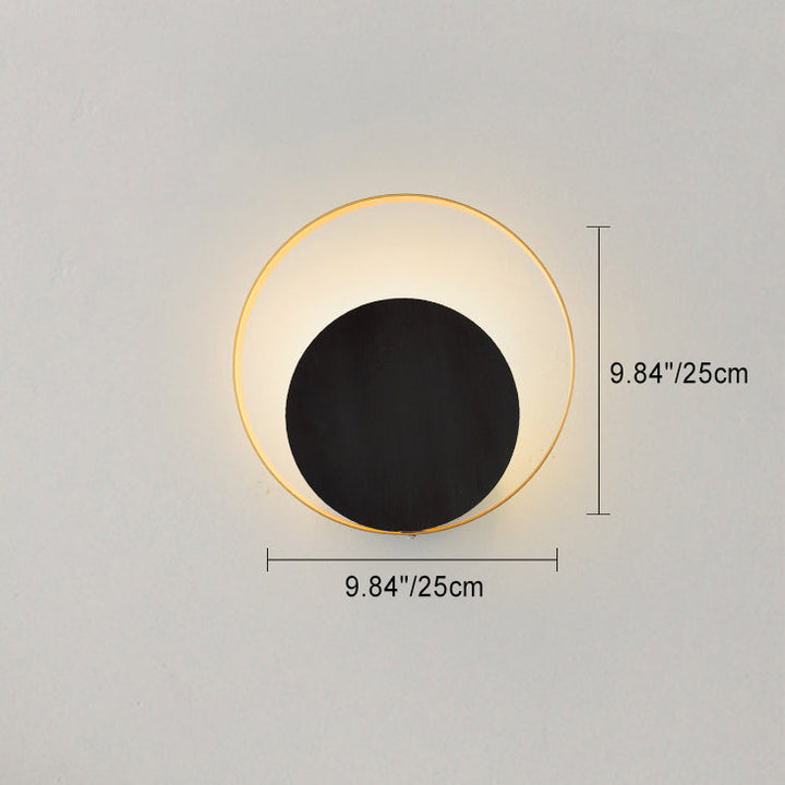Modern Minimalist Iron Circle Ring 1-Light Wall Sconces Lamp For Bedroom