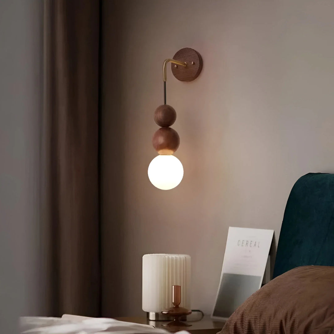 GlowHaven – Walnut &amp; Brass Accent Wall Light