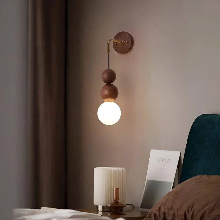 GlowHaven – Walnut &amp; Brass Accent Wall Light