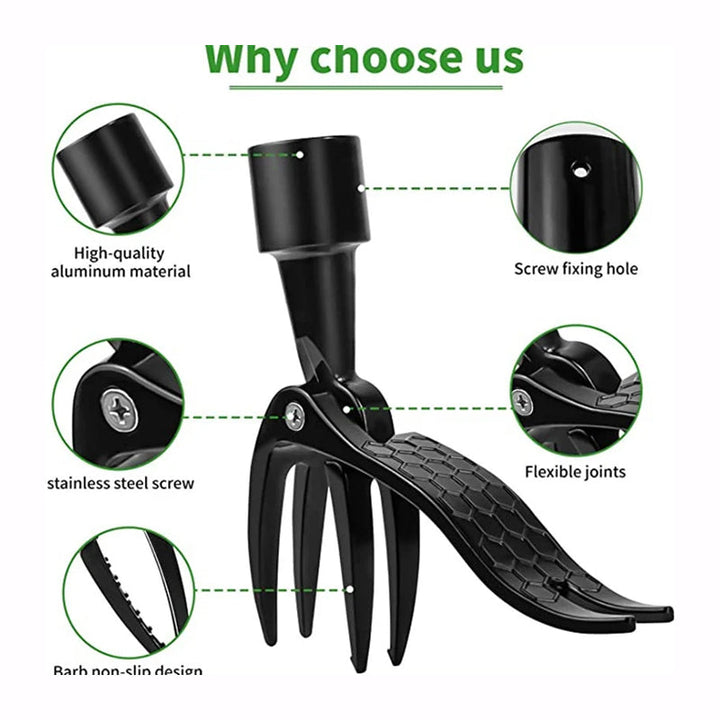 Stainless steel adjustable long handle removable weeder