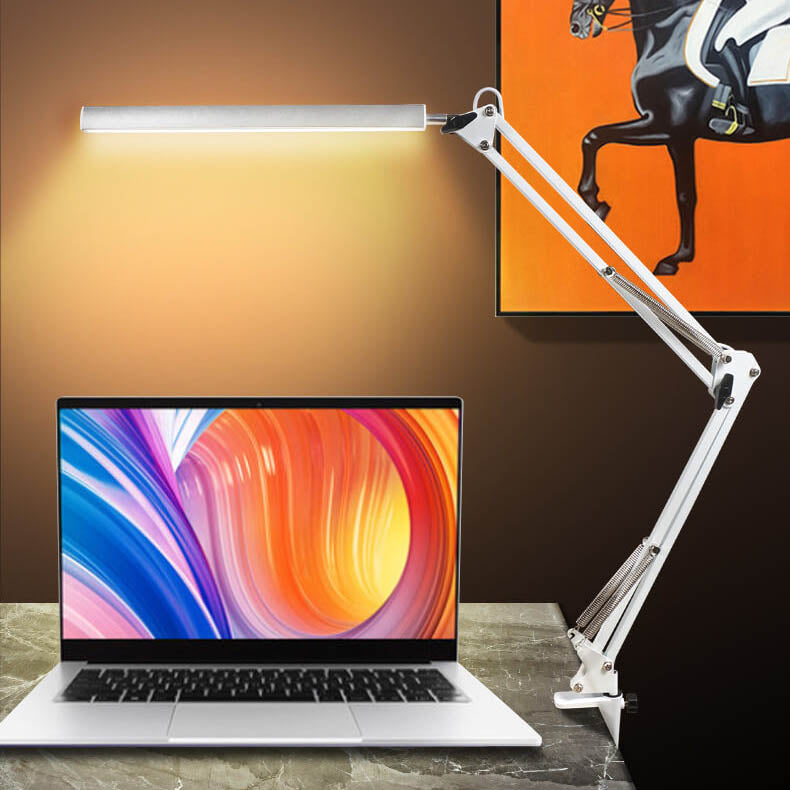 LED Foldable Long Arm Clip Eye Protection USB Reading Table Lamp