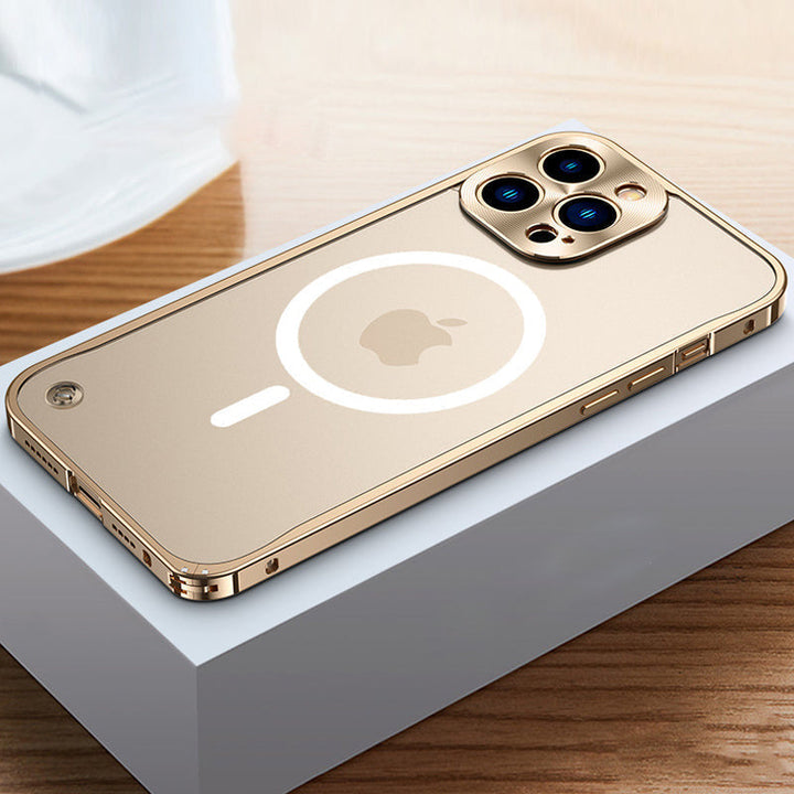 Magnetic phone case for iPhone with metal frame |