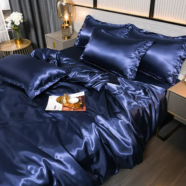 Luxury Solid Satin Duvet Cover - SilkSerenity