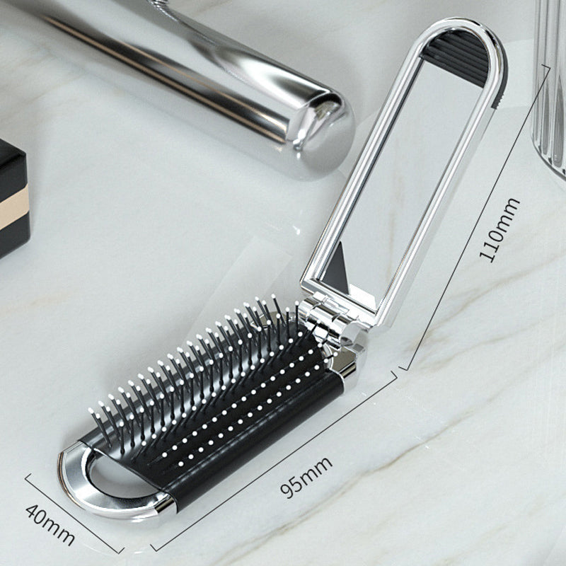 MirrorFlex Travel Mirror Hair Brush | Foldable &amp; Compact | Practical Styling on the Go