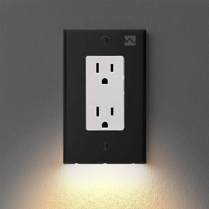 Outlet wall plate with LED night lights